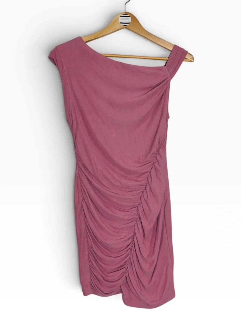 Free People Madeline Mauve Pink Ribbed Ruched Mini Dress